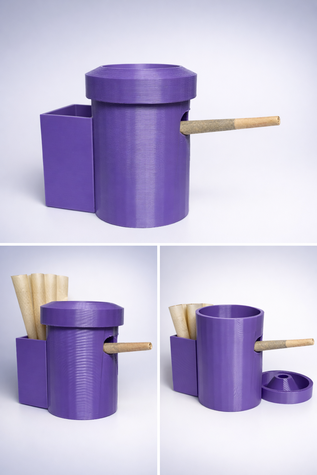The Ash-Hole: Your On-Deck Pre-Roll & Ash cup Station[Purple]